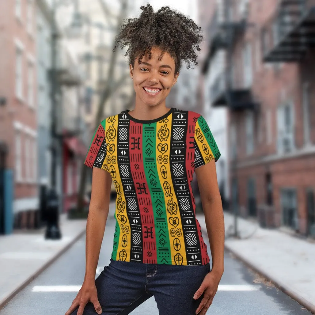 African Symbols In Pan African Colors T-Shirt