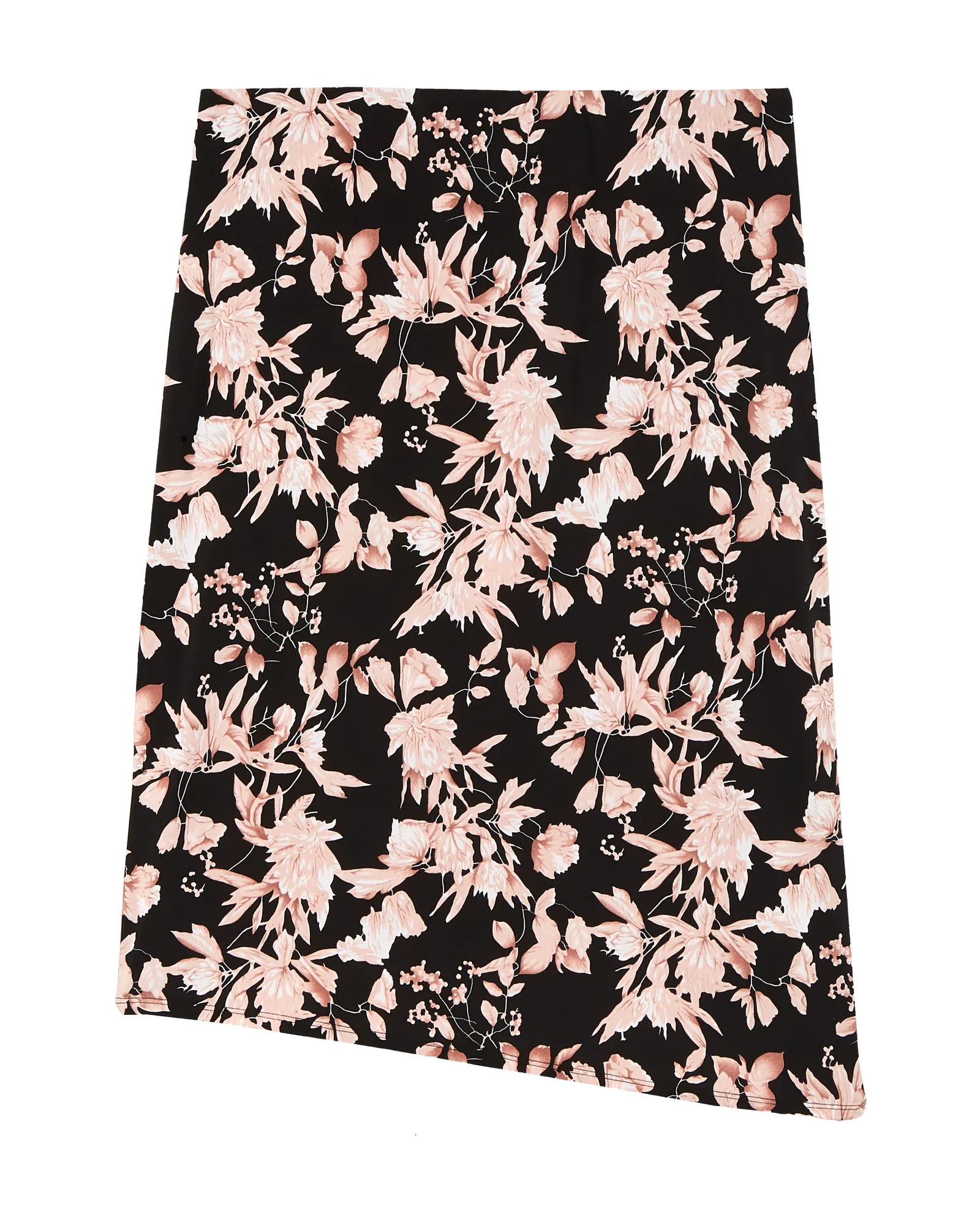 Beaufort Wrap Front High-Low Skirt | Black / Pink