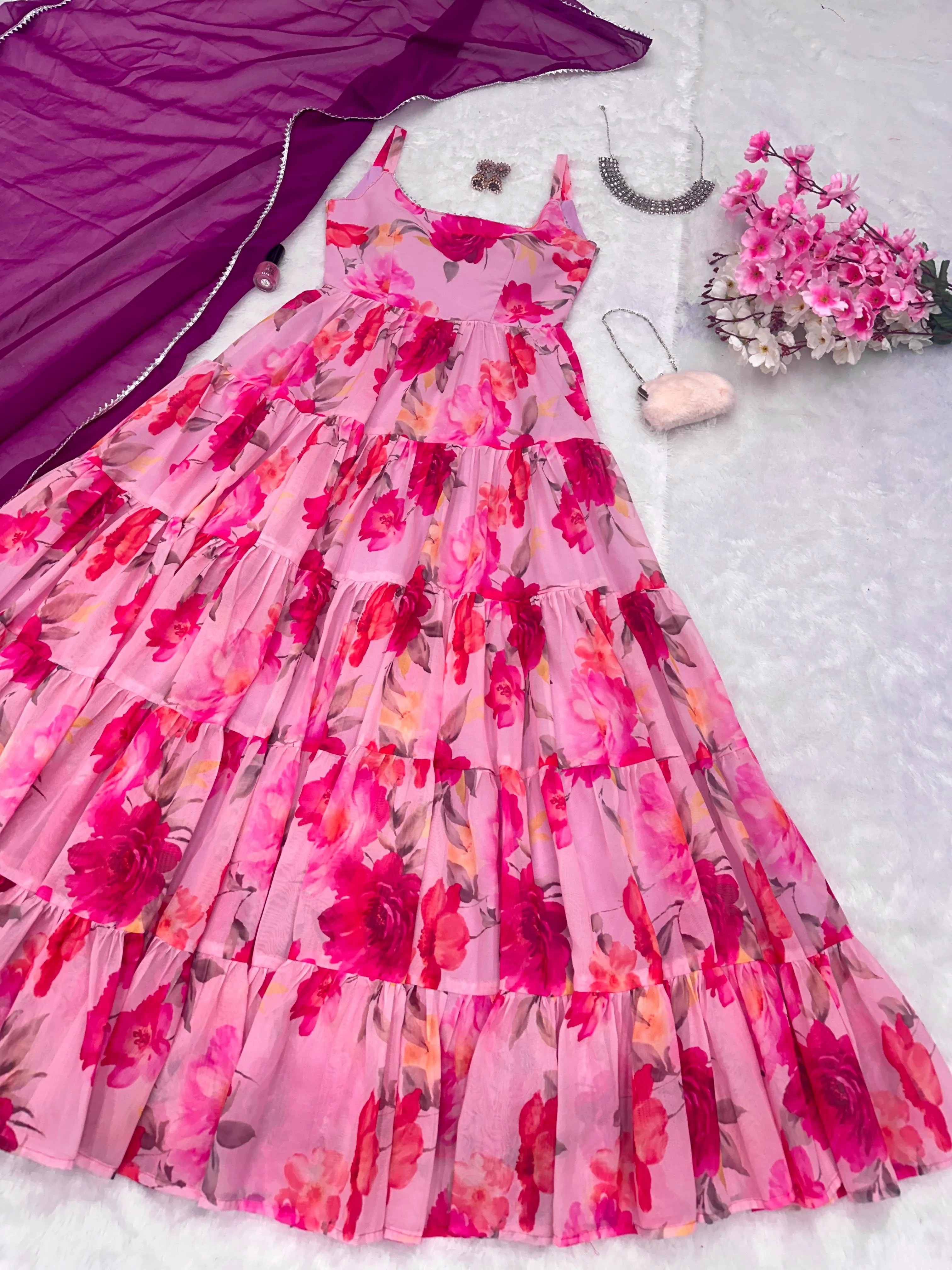 Blossom Blush Georgette Anarkali