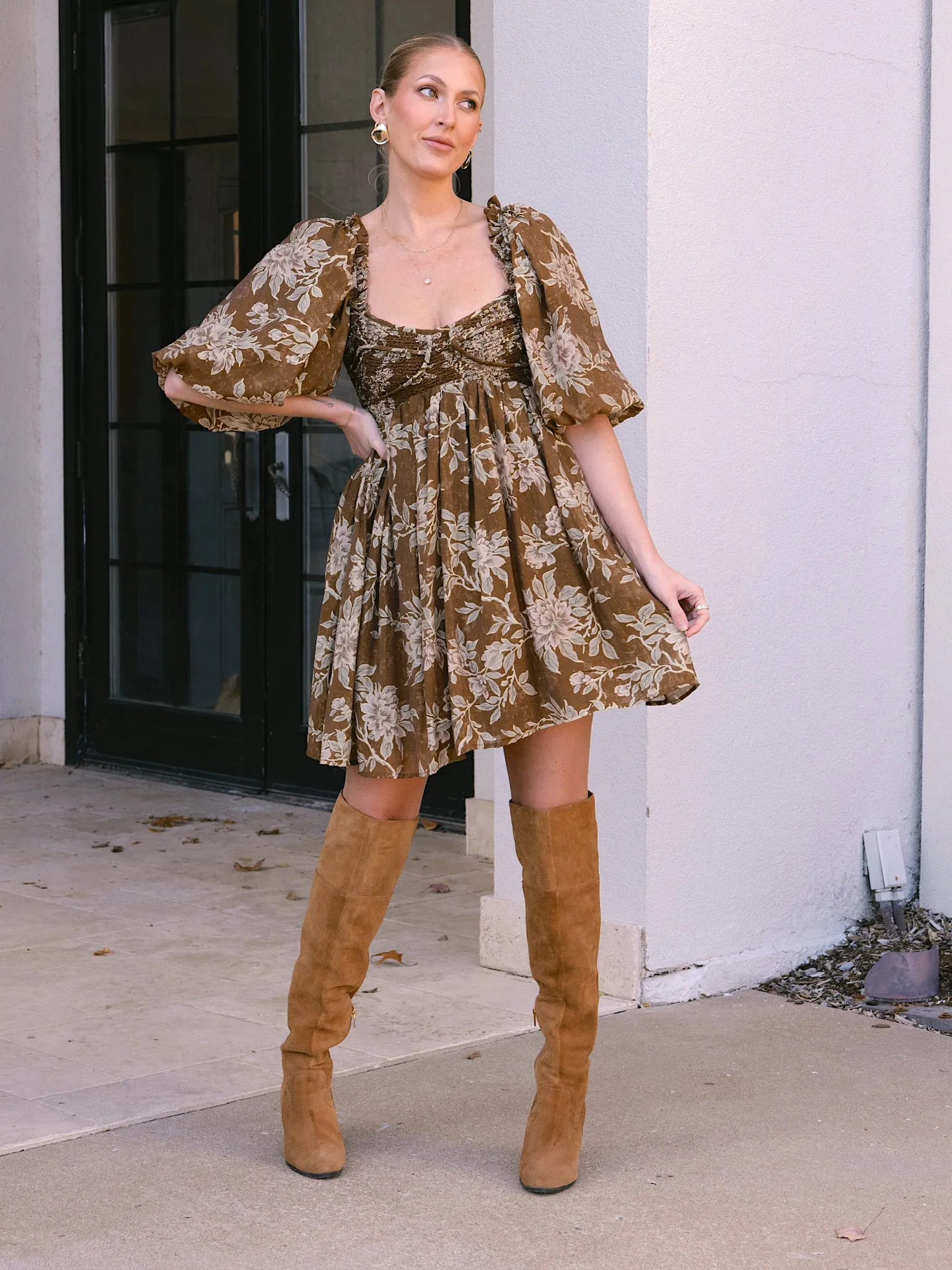 Brown Floral Mini