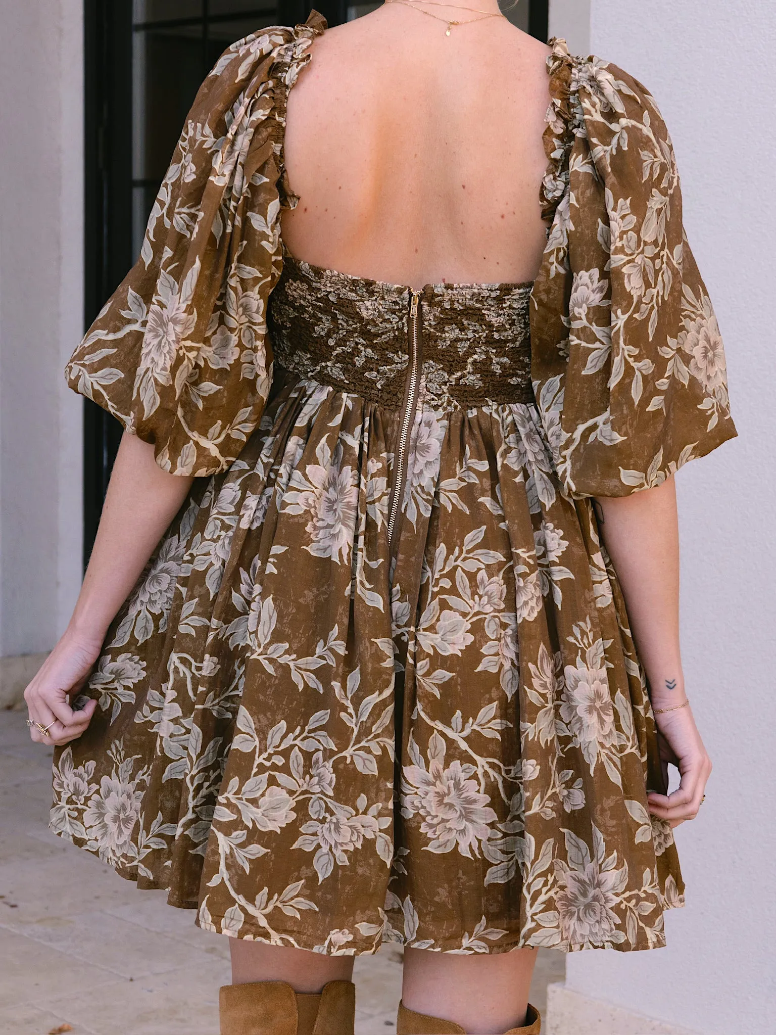 Brown Floral Mini