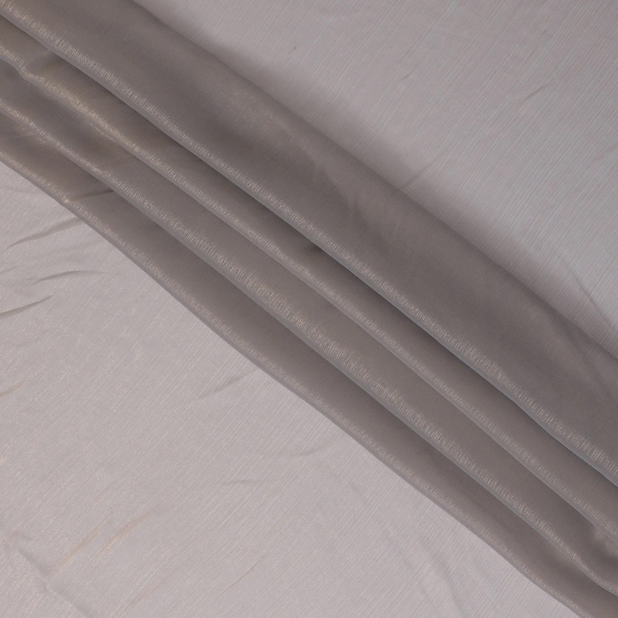 Champagne Gold Metallic Synthetic Chiffon Fabric, 110 cm Wide-D19132