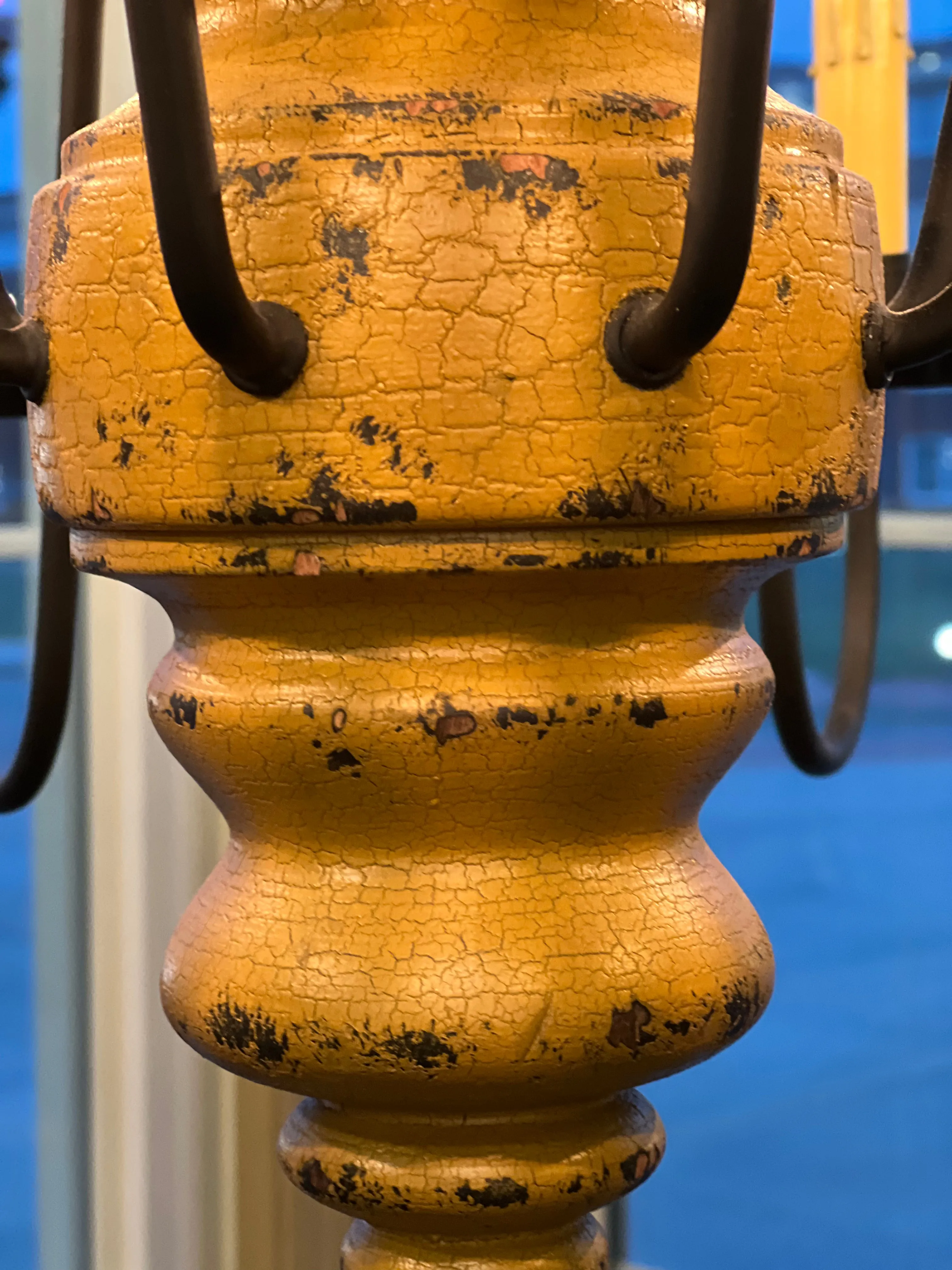 Charleston Chandelier - Spicy Mustard/Black Crackle