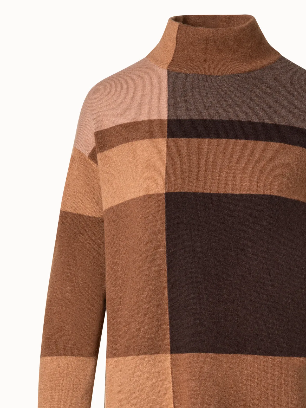 Checked Cashmere Wool Knit Dress