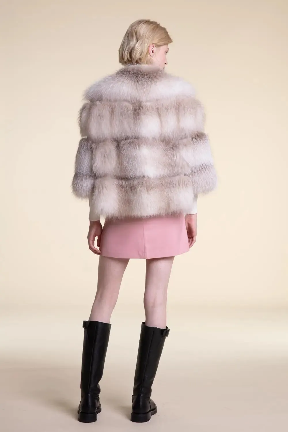 Cropped fox fur jacket