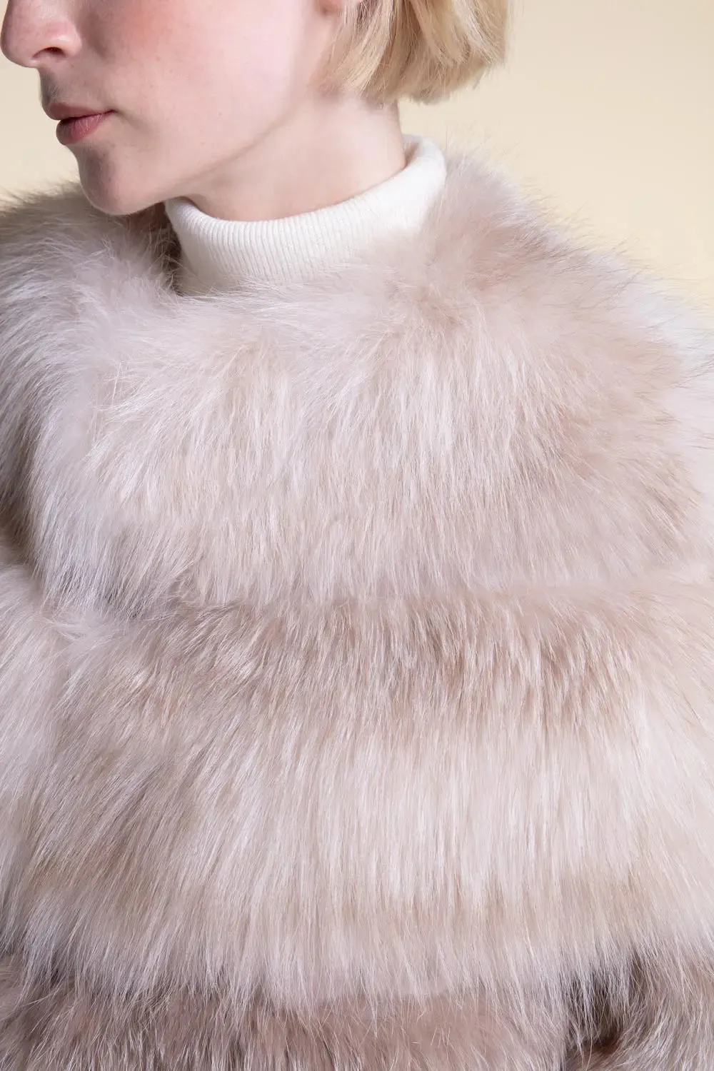 Cropped fox fur jacket