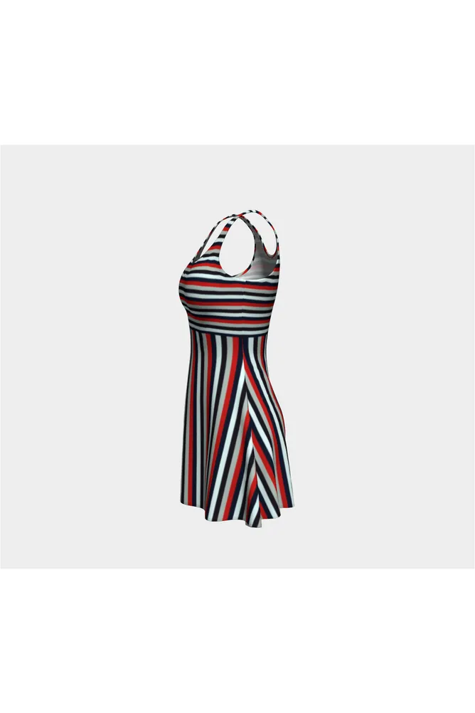 Cross Striped Flare Dress