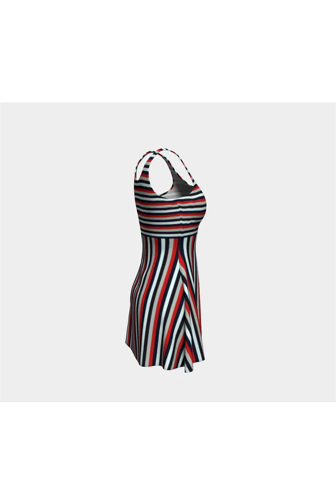 Cross Striped Flare Dress