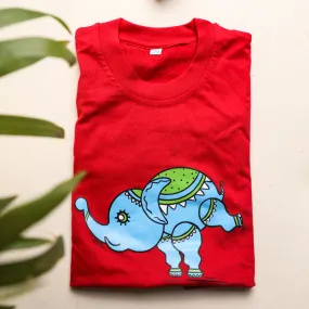 Cute Red Elephant T-Shirt ( Pack of 1)