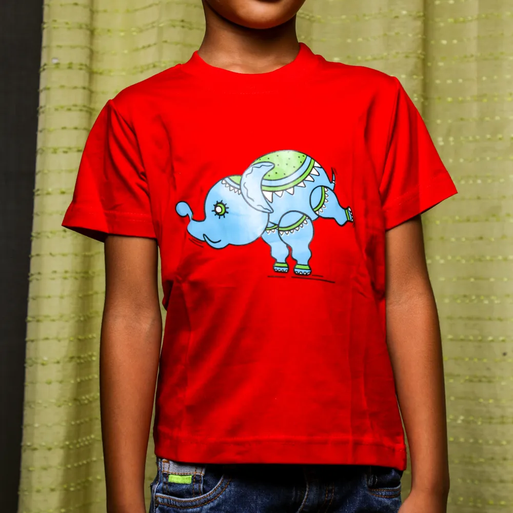 Cute Red Elephant T-Shirt ( Pack of 1)