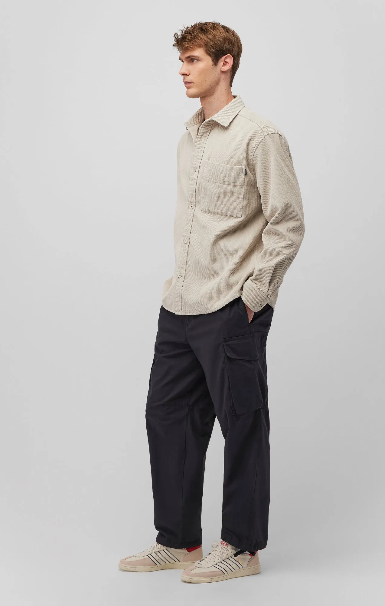 DOUBLE POCKET CARGO PANTS IN PHANTOM