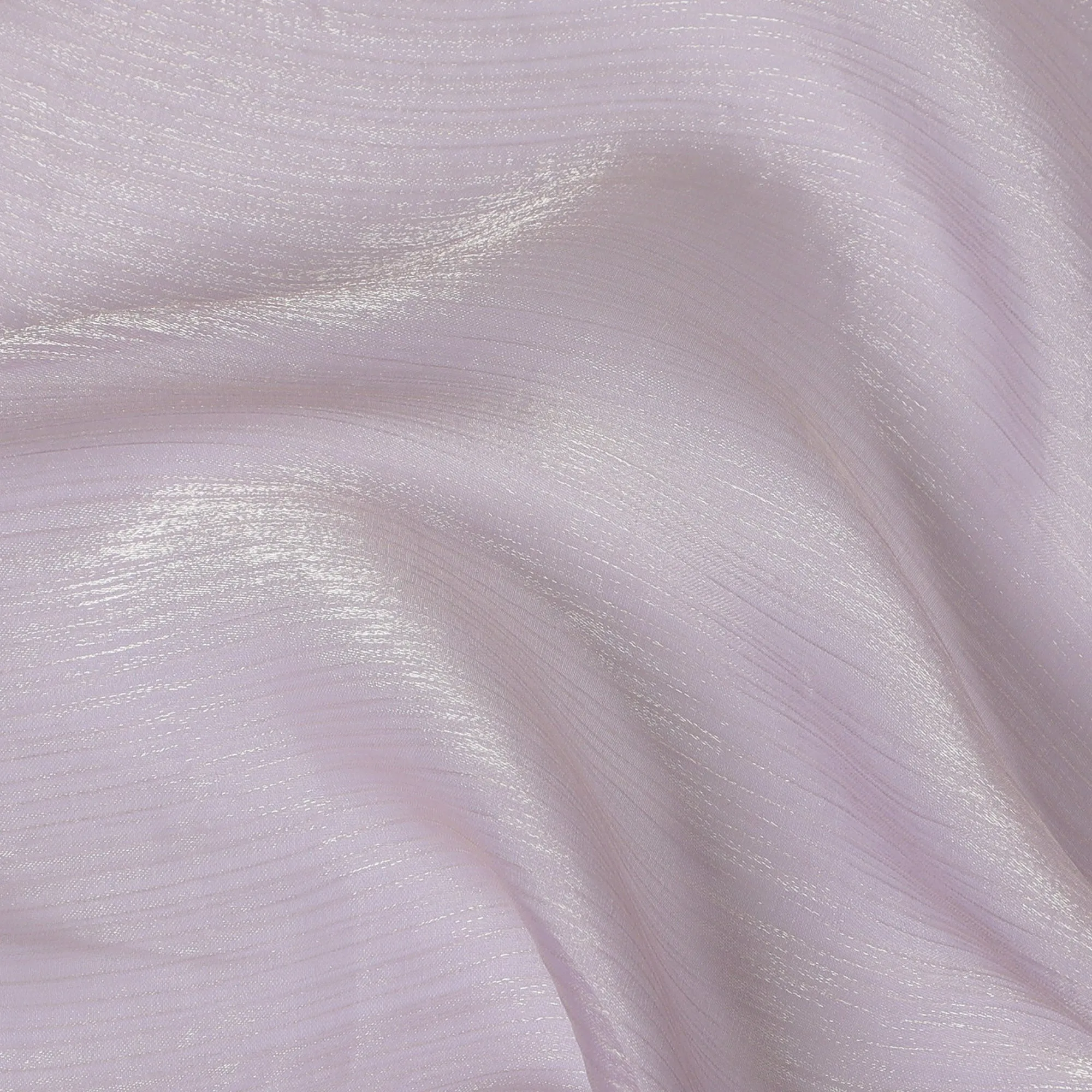 Elegant Lavender Metallic Synthetic Chiffon Fabric, 110 cm Wide-D19130