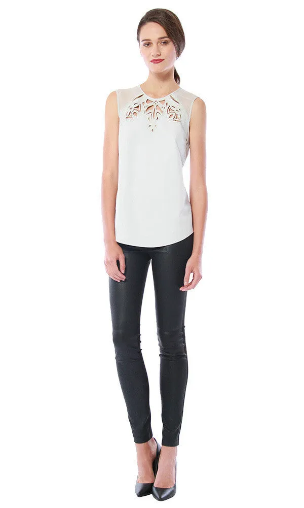 Etched Leather Blouse