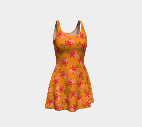 Fall Water Floral Flare Dress