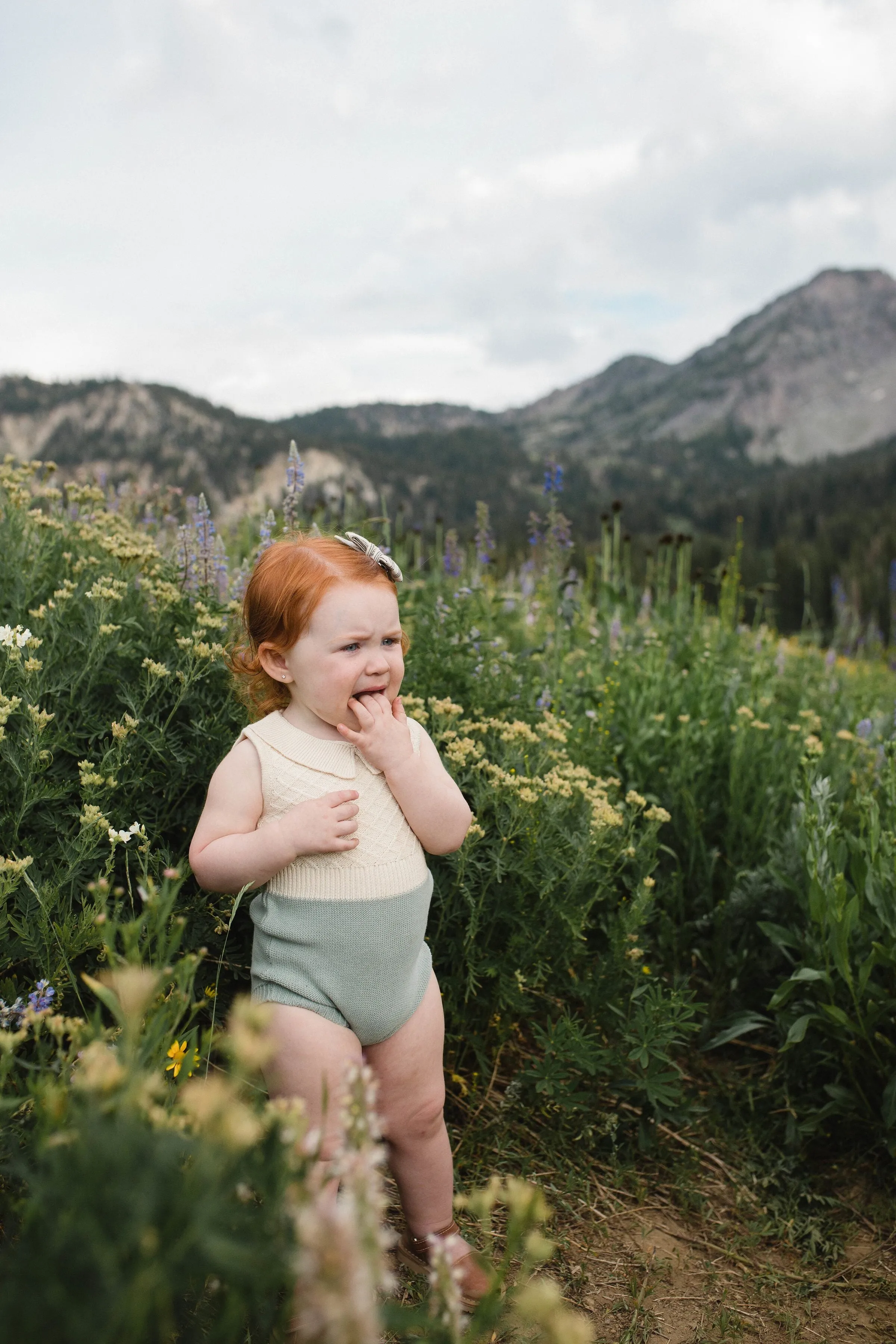 Fin & vince knit romper cream moss