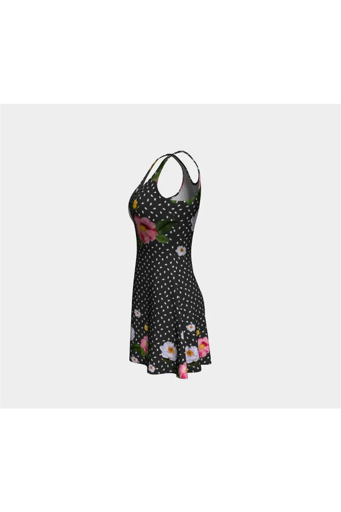 Floral Polka Dots Flare Dress