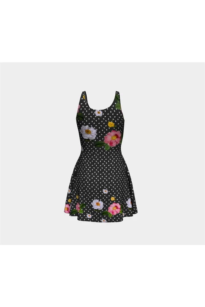 Floral Polka Dots Flare Dress