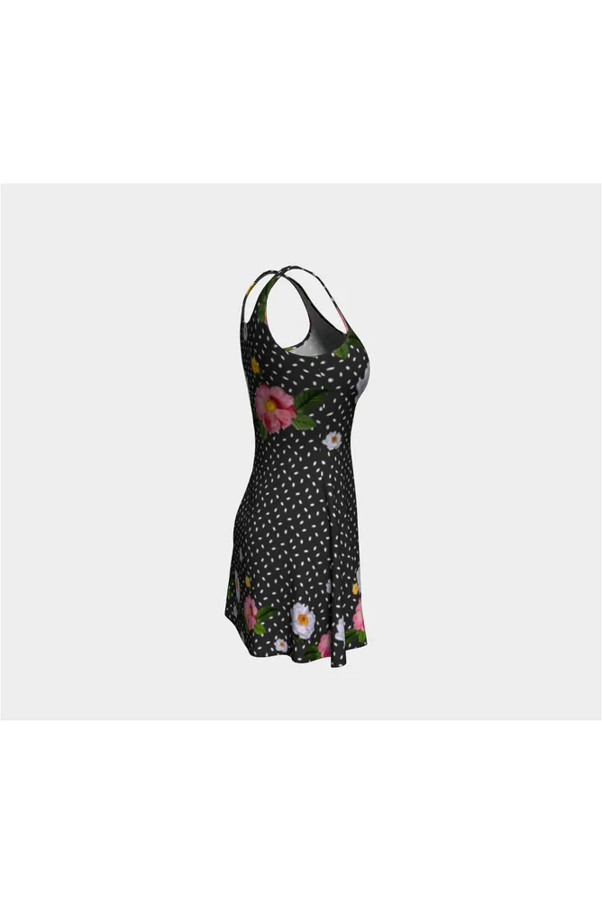 Floral Polka Dots Flare Dress