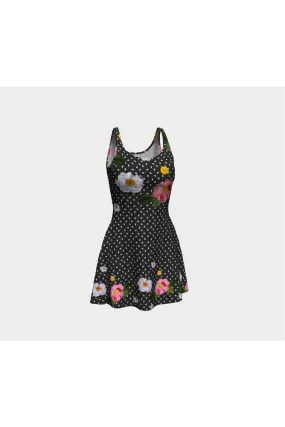 Floral Polka Dots Flare Dress