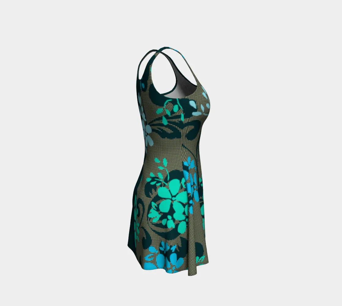 Floral Silhouette Flare Dress