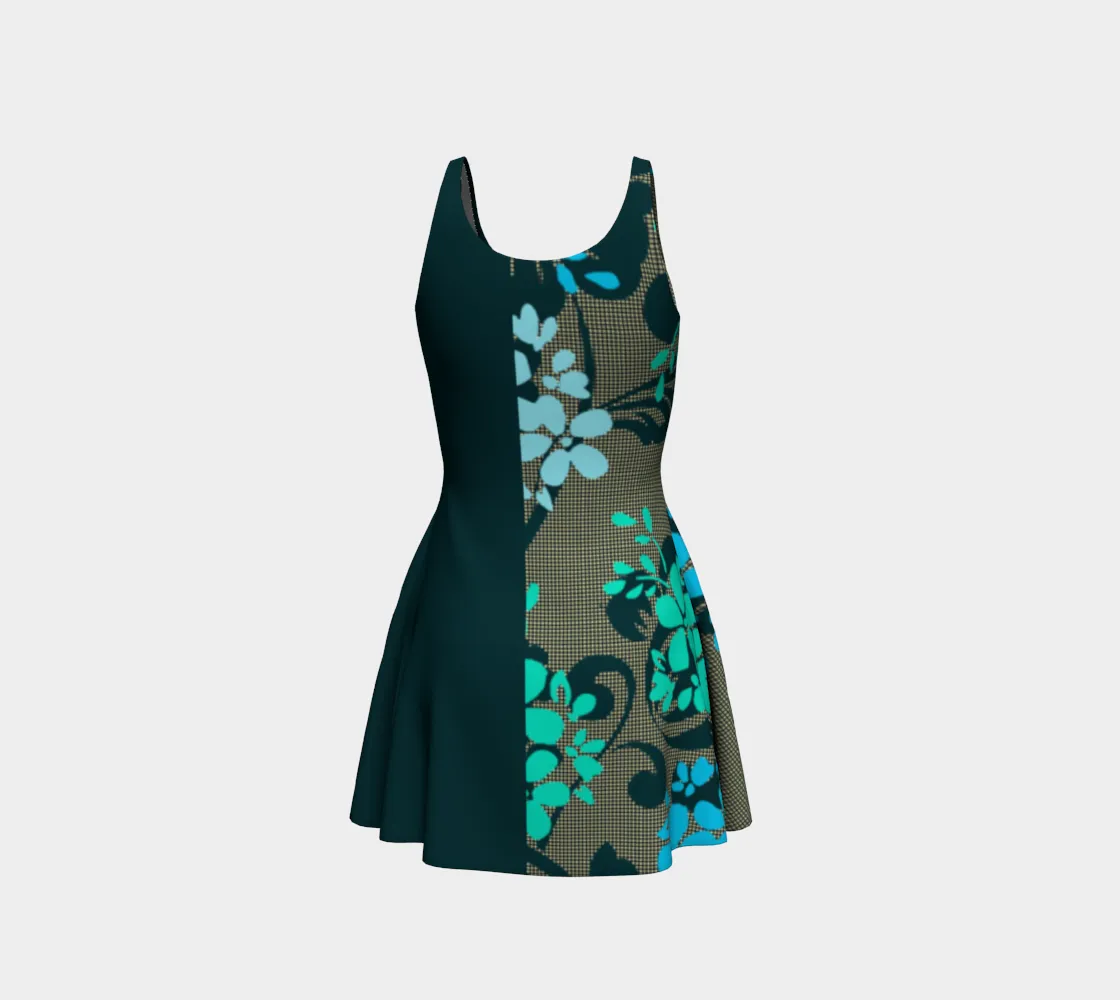 Floral Silhouette Flare Dress