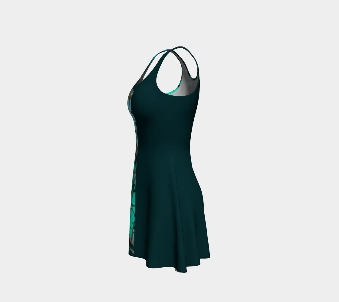 Floral Silhouette Flare Dress