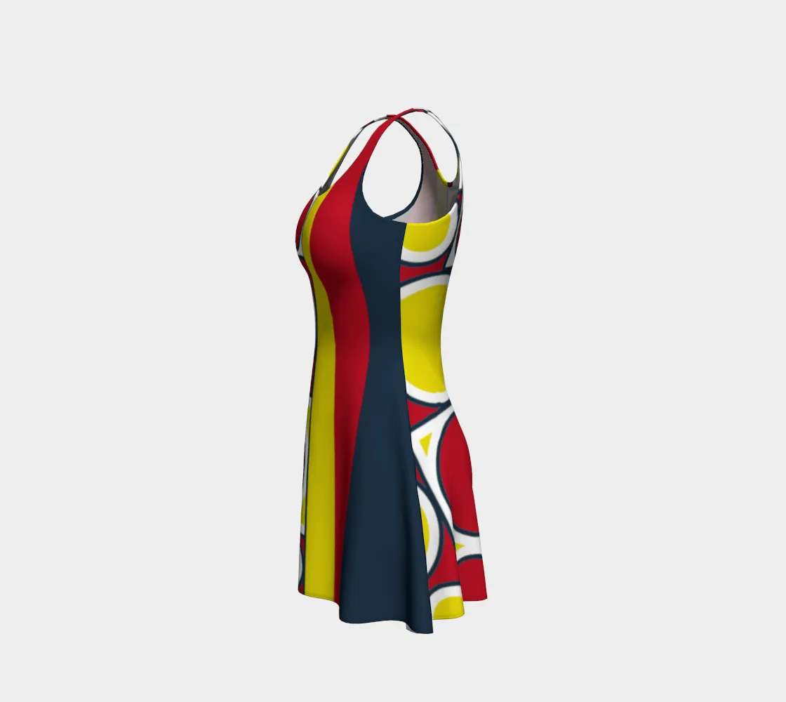 Fun Shapes and Colors Flare Dress