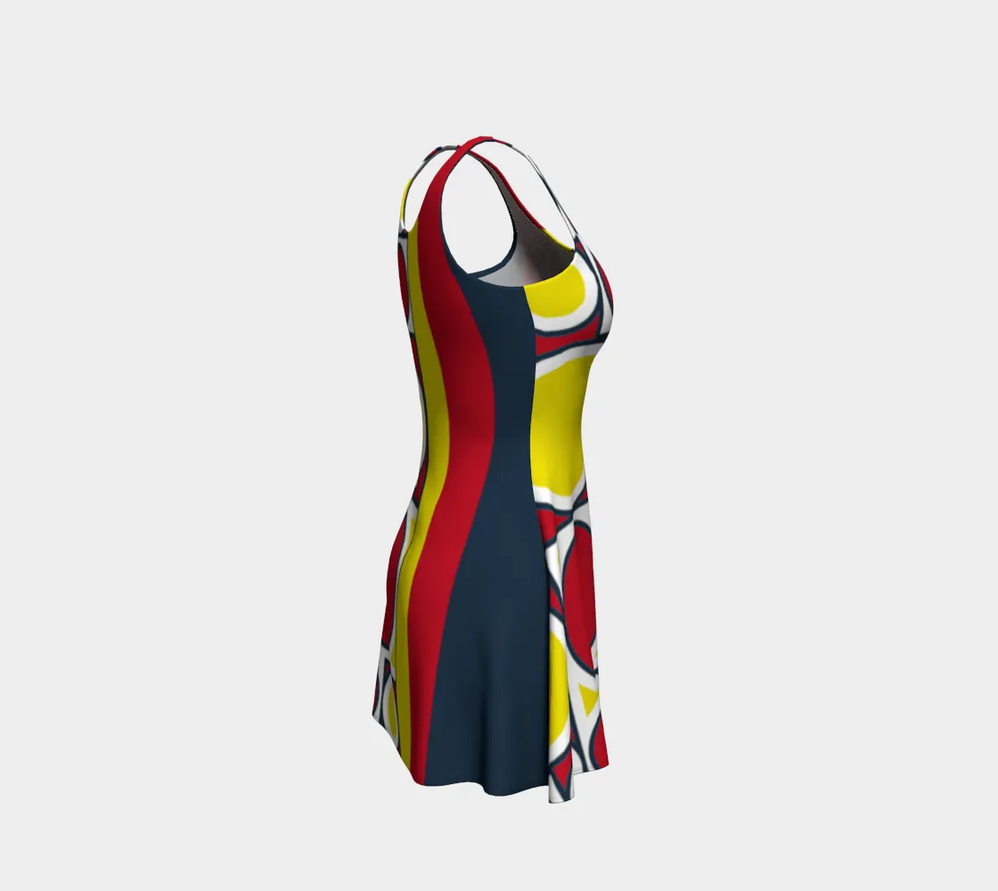 Fun Shapes and Colors Flare Dress