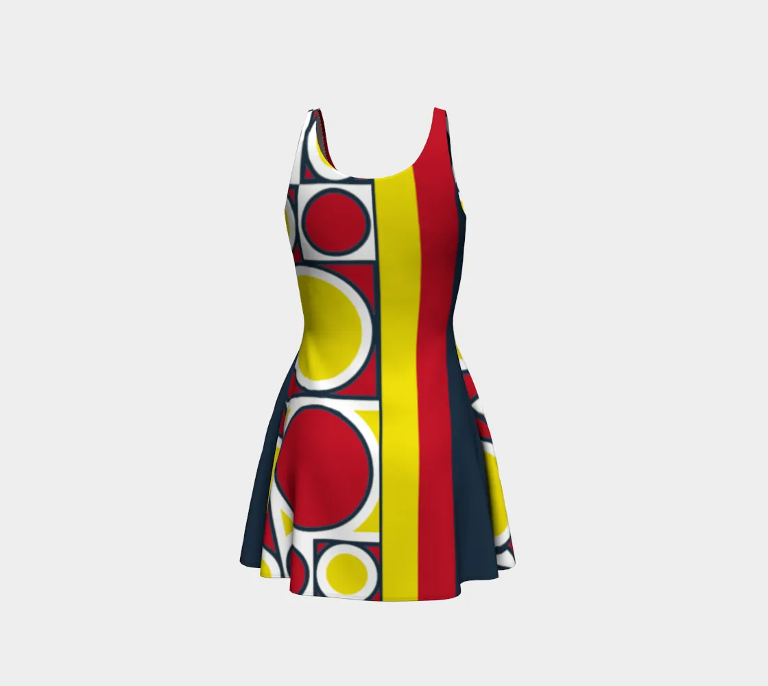 Fun Shapes and Colors Flare Dress