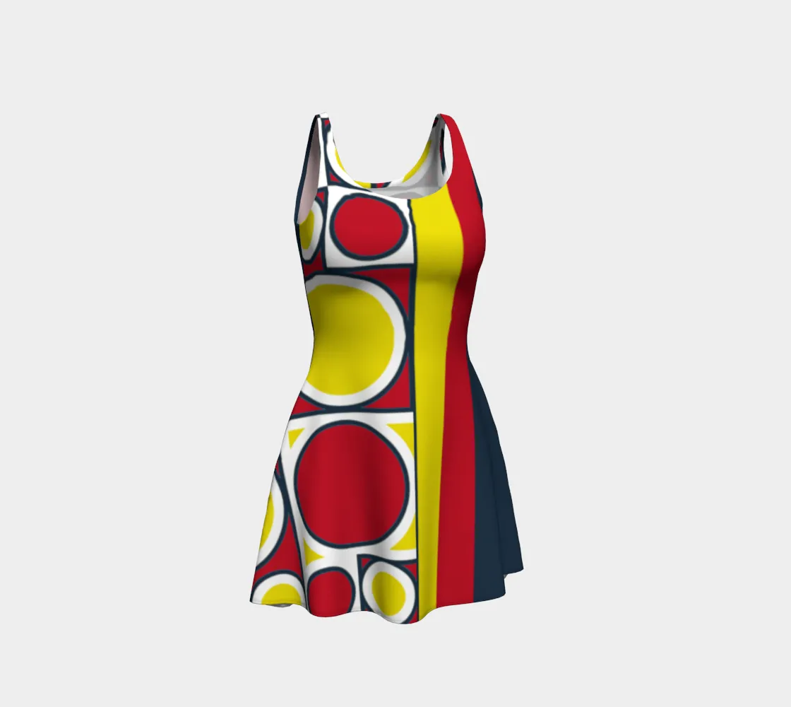 Fun Shapes and Colors Flare Dress
