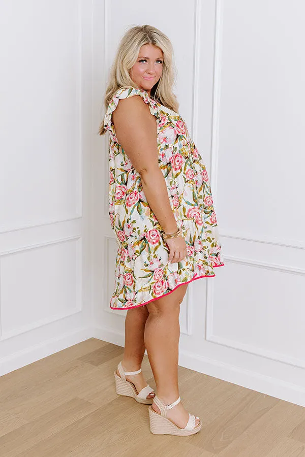 Garden Charm Babydoll Mini Dress Curves