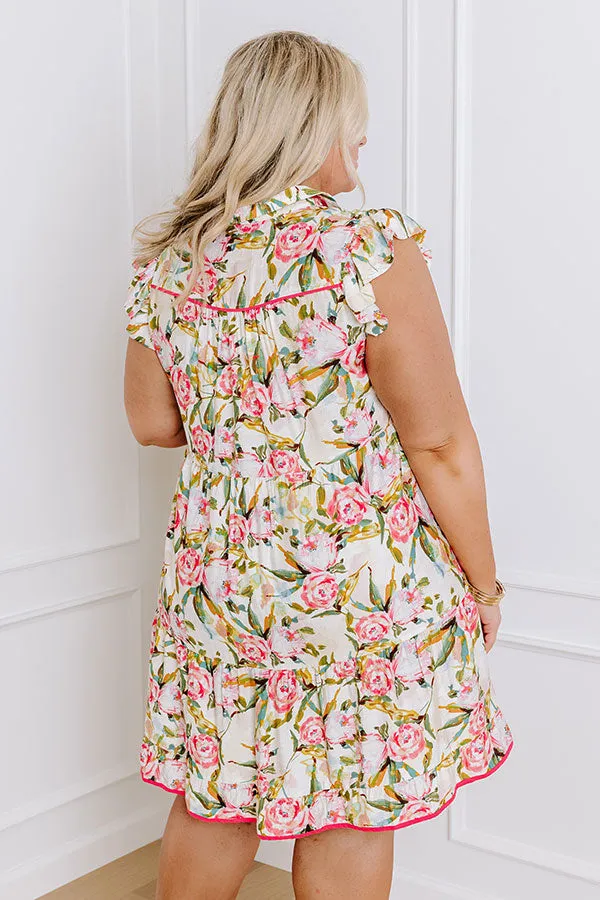 Garden Charm Babydoll Mini Dress Curves