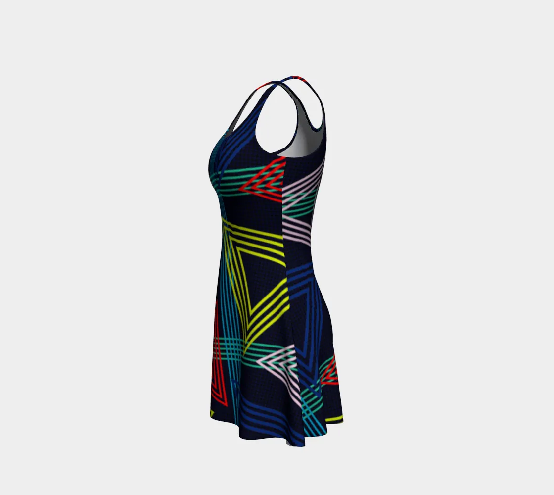 Geo Movement Flare Dress