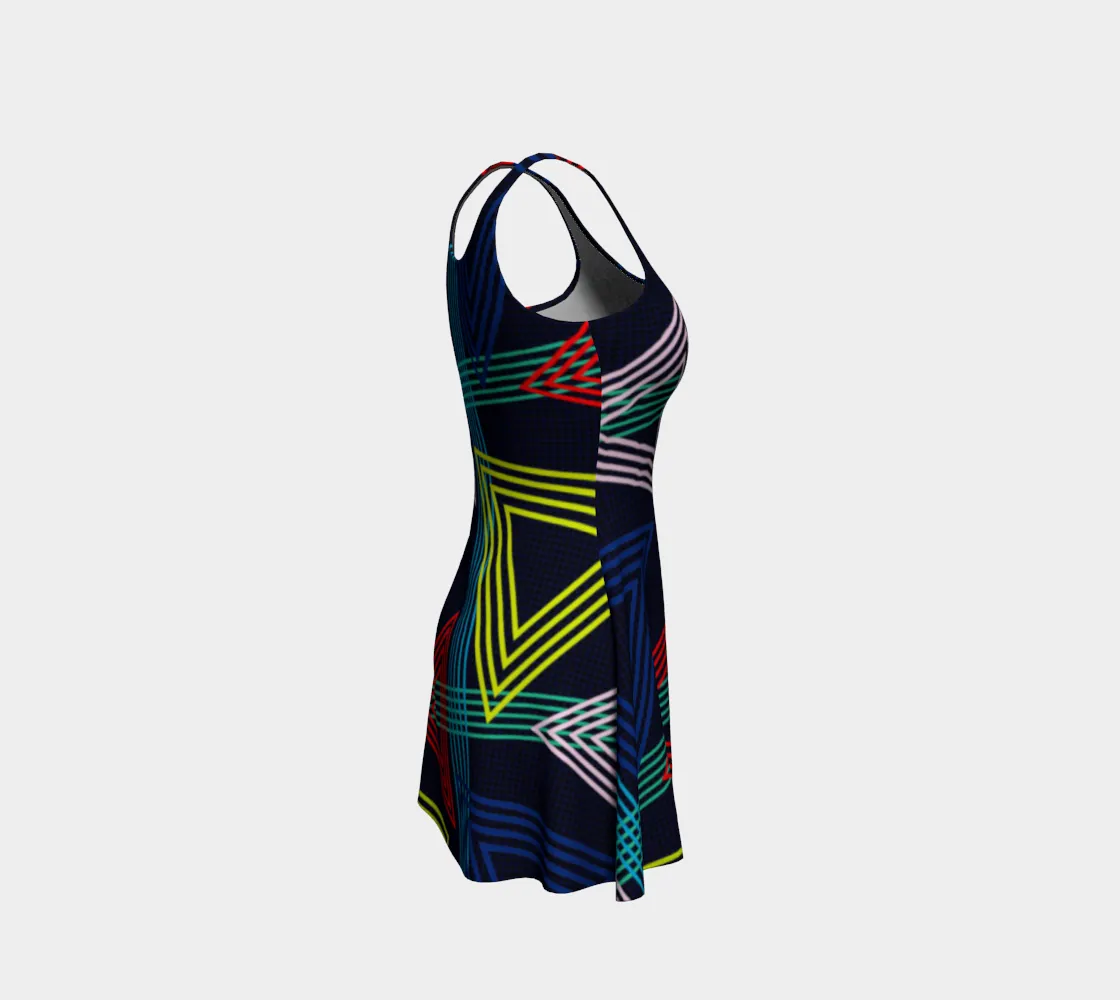 Geo Movement Flare Dress