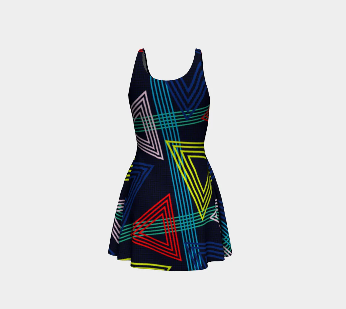 Geo Movement Flare Dress