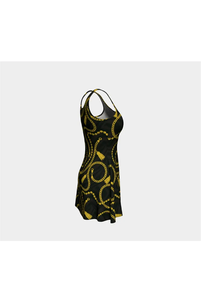 Gold Chain Flare Dress