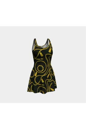 Gold Chain Flare Dress