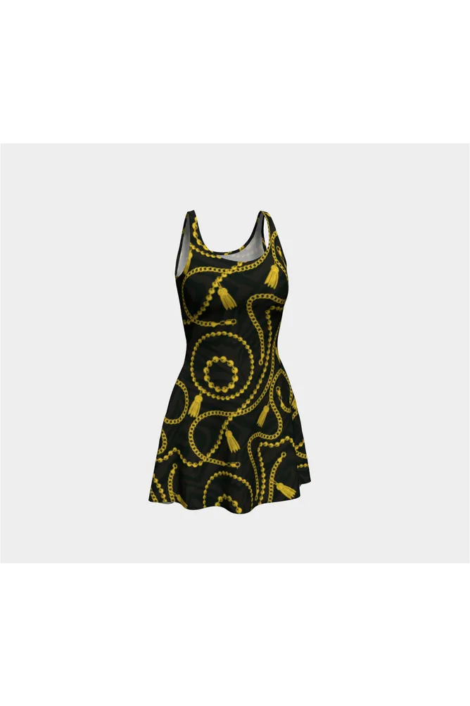 Gold Chain Flare Dress