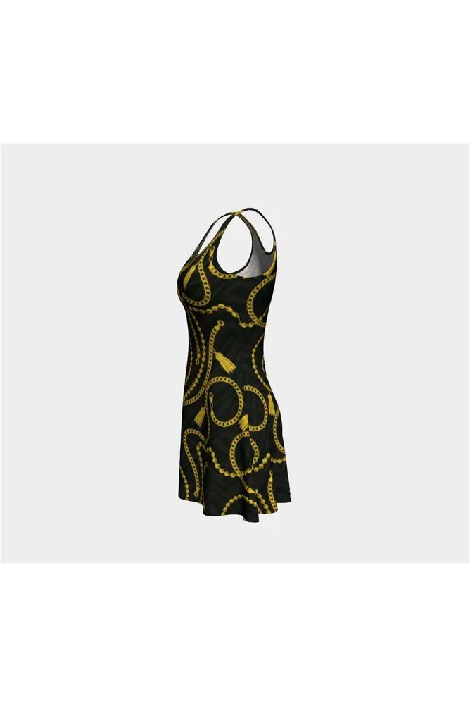 Gold Chain Flare Dress