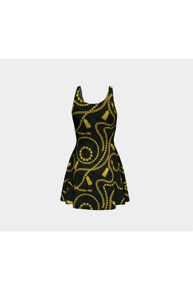 Gold Chain Flare Dress