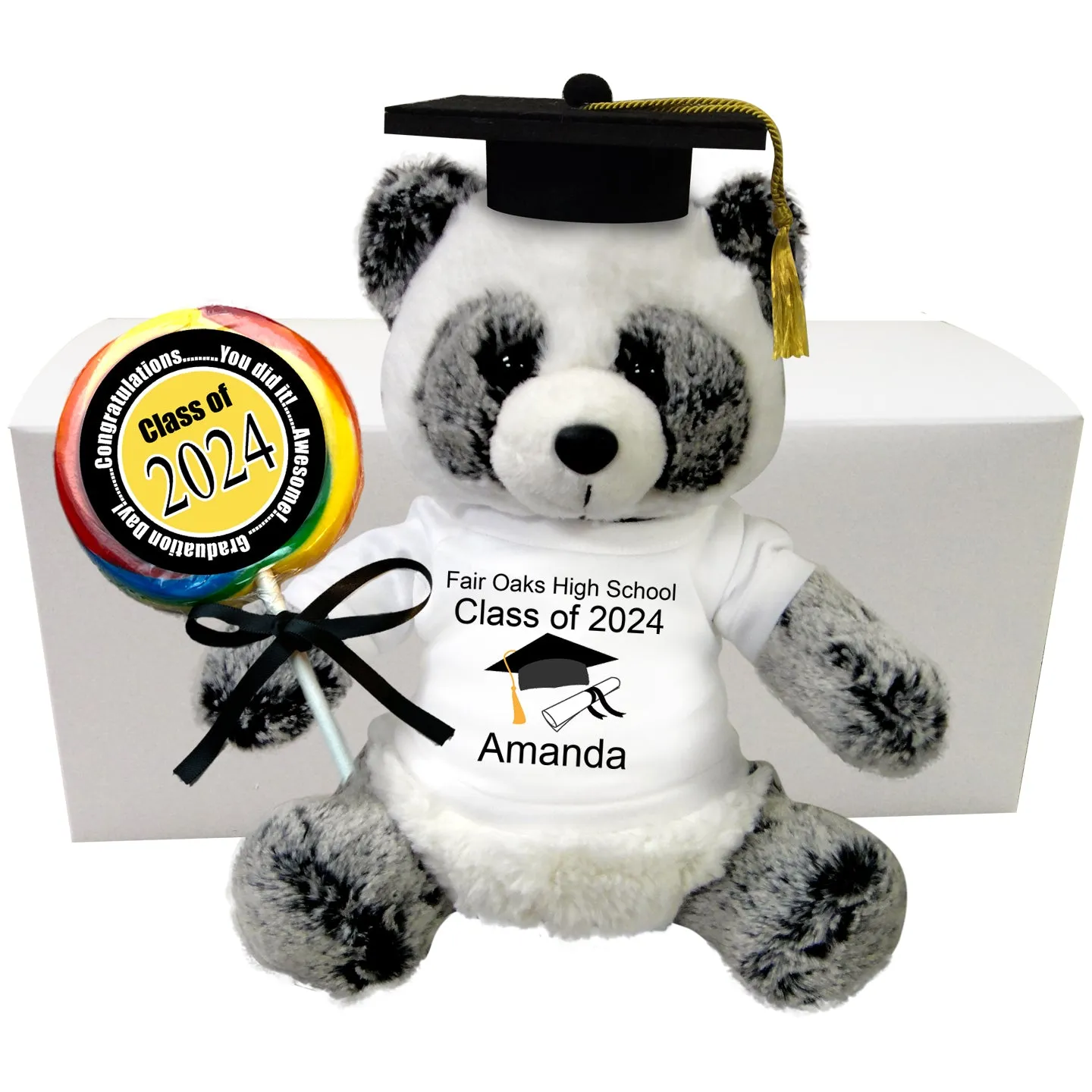 Graduation Panda Personalized Gift Set - 11" Ping Panda