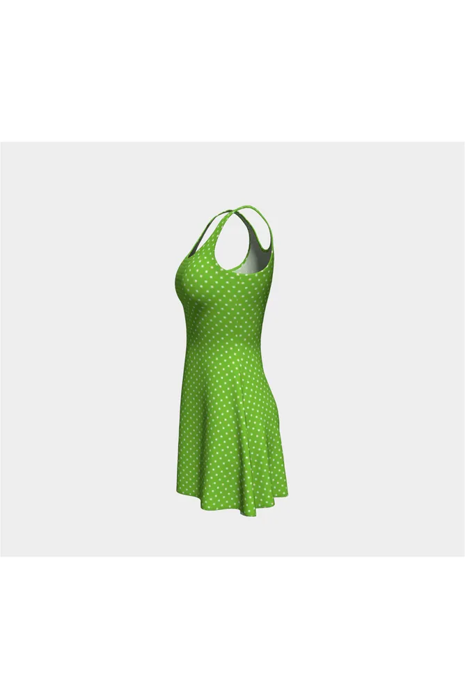 Green Polka Dash Flare Dress