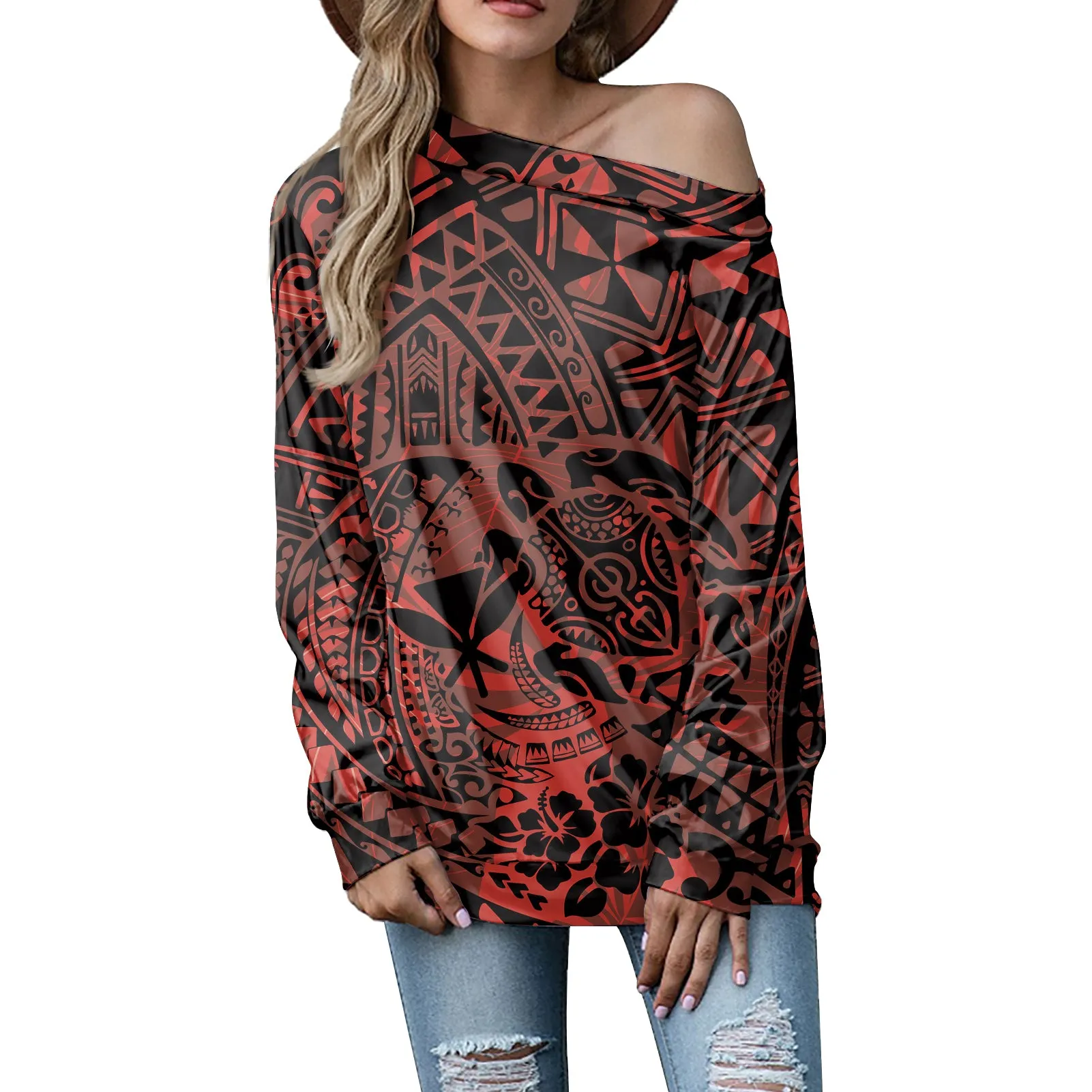 Hawaiian Samoan Tribal Print Tops