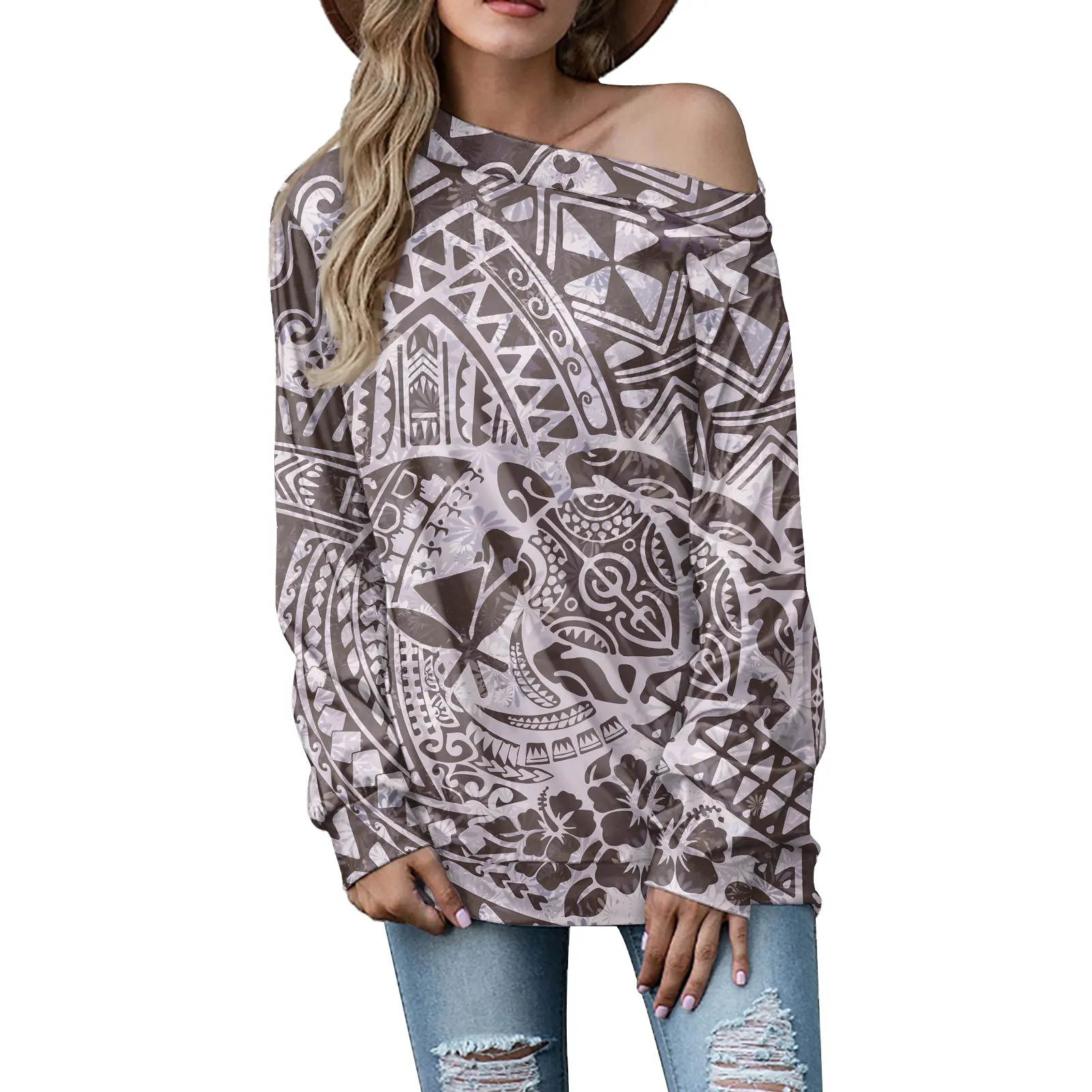 Hawaiian Samoan Tribal Print Tops