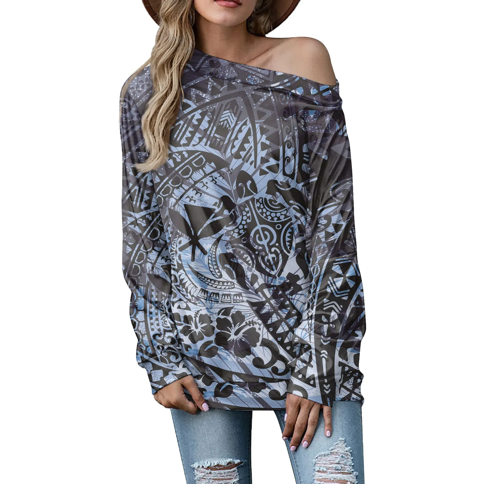 Hawaiian Samoan Tribal Print Tops