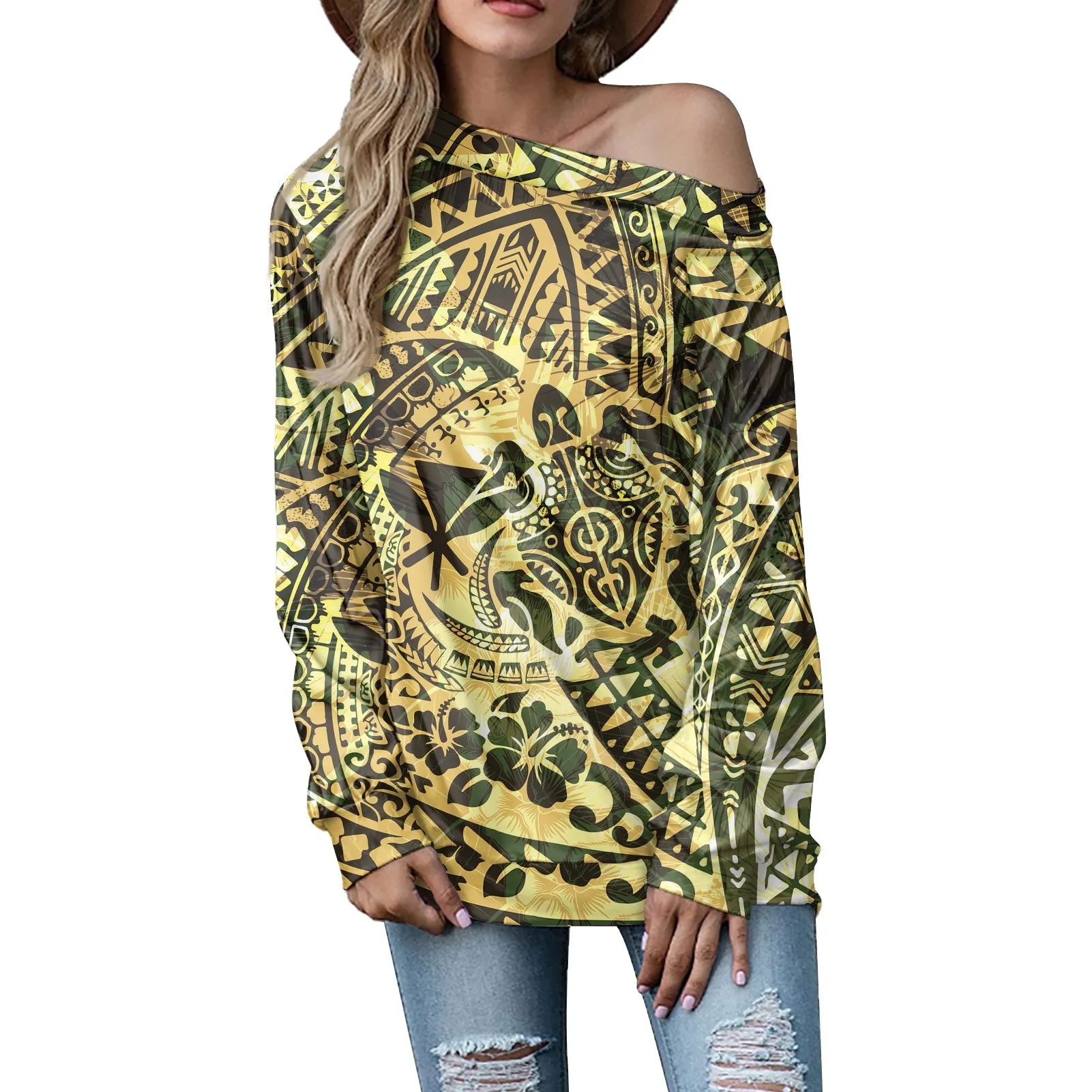 Hawaiian Samoan Tribal Print Tops