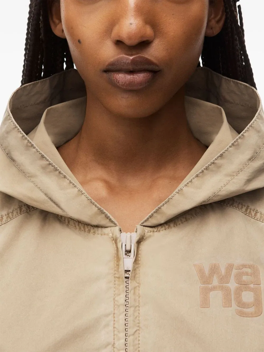 Hooded Cropped Zip Jacket