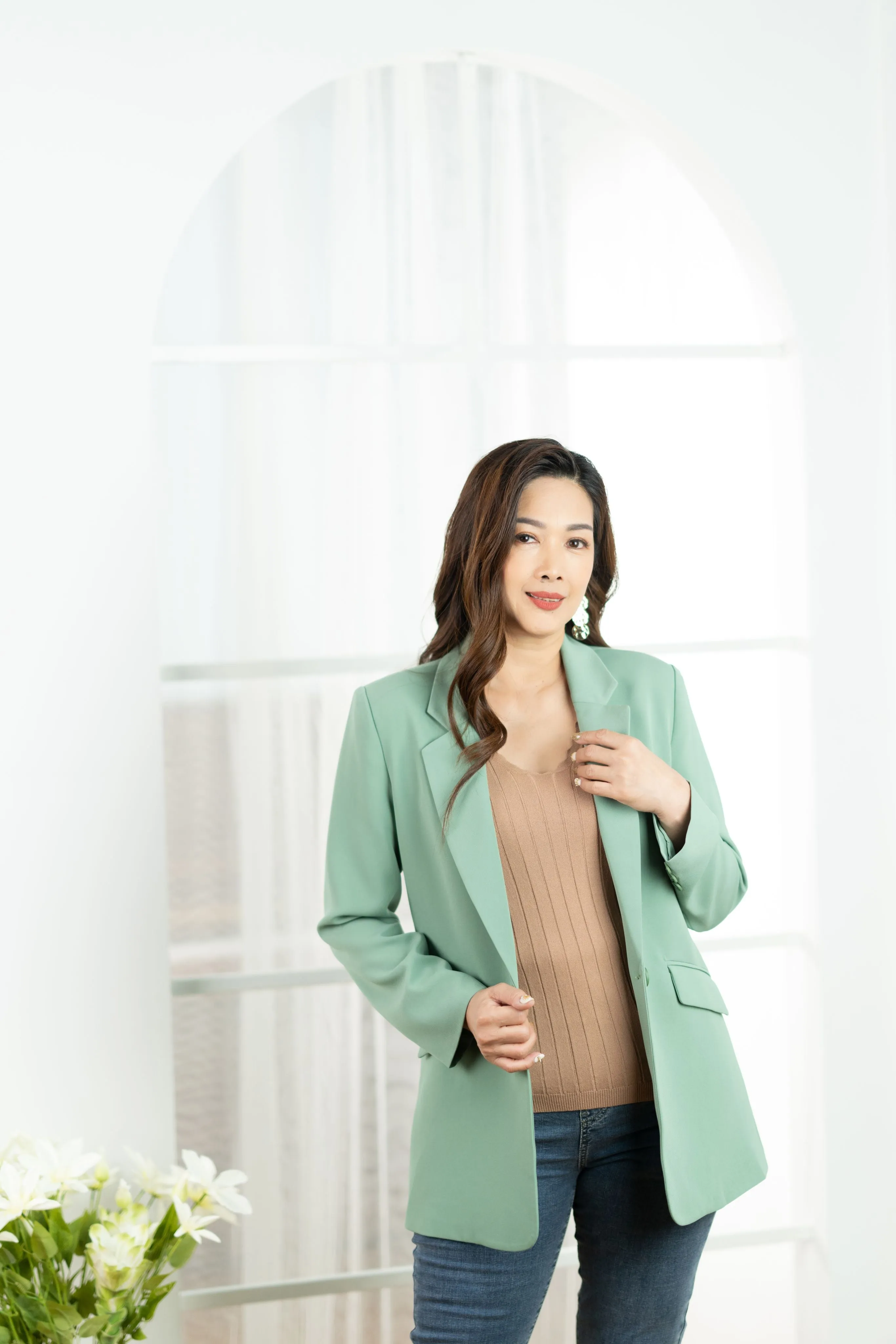 Lapel Collar Casual Blazer