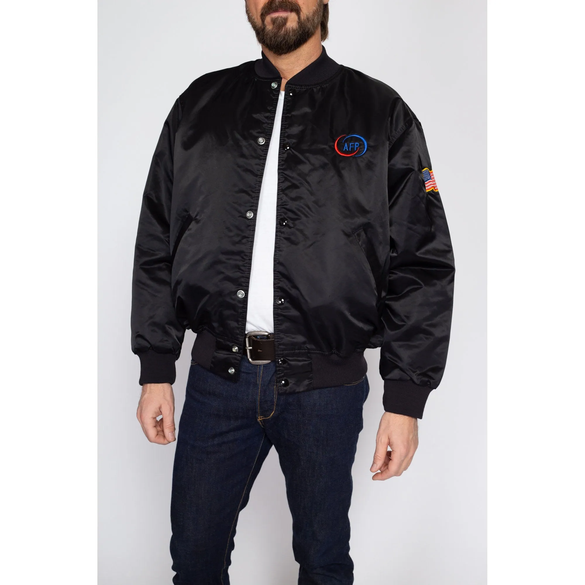 Large 90s American Federation Of Professionals Union Bomber Jacket