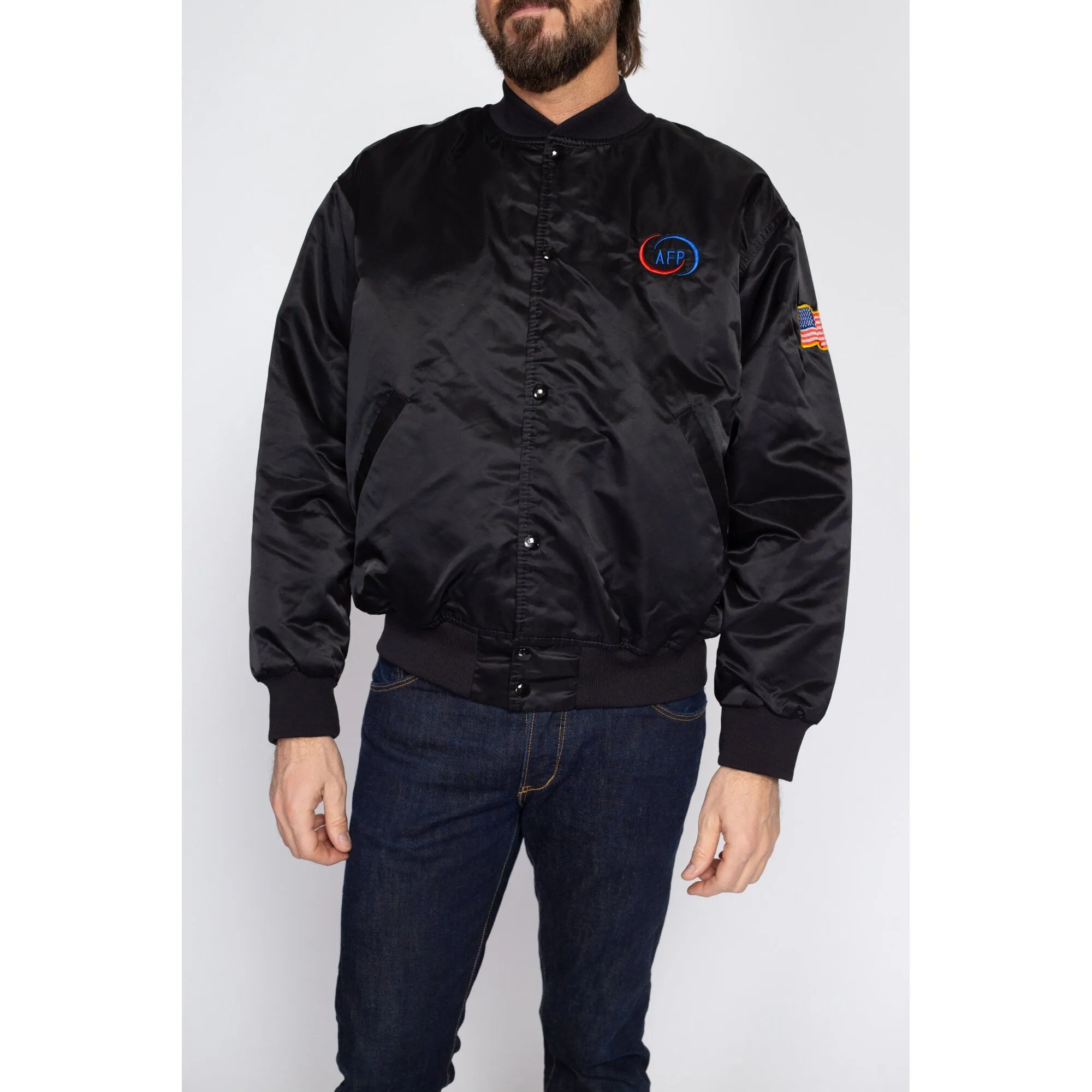 Large 90s American Federation Of Professionals Union Bomber Jacket